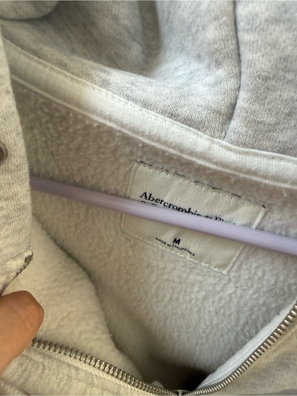 Abercrombie & Fitch Light Gray Zip Hoodie - Picture 2 of 3